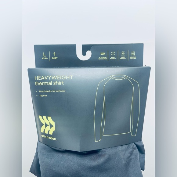 All In Motion Men’s Heavyweight Thermal Long Sleeve Shirt Black Size L - Picture 2 of 9